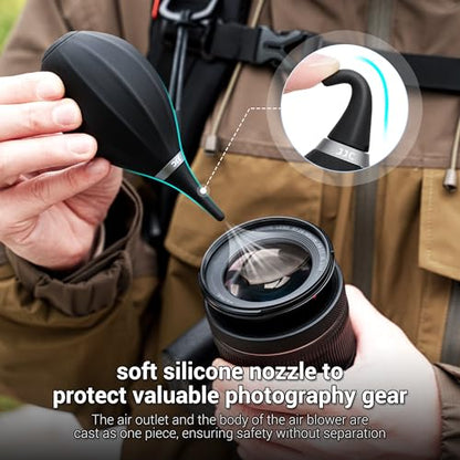 [Upgraded Version] Soft Tip Silicone Camera Dust Blower Lens Air Blower with Cleaning Cloth,Camera Lens Cleaner Air Blower for Sensor LCD Keyboards Alcohol Ink Printing,Dust Blower Replace Canned Air - size: Upgraded Version/Camera Air Blower
