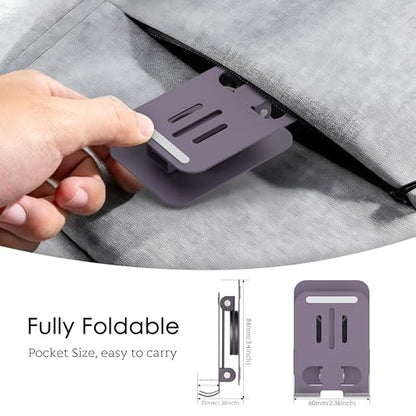 Metal Cell Phone Stand for Desk, Multi-Angel Adjustable 360° Rotation Non-Slip and Foldable Mobile Phone Stand, Compatible with iPhone 17 16 Pro Max and All Smartphones, Purple - color: Purple