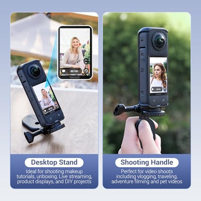 JJC Magnetic Mount Stand with 1/4"-20 Screw for DJI Osmo Pocket 4 3 Osmo 360 Action 5 Pro 4 3 for Insta360 X5 X4 X3 Ace, Foldable Steering Holder Bracket Base, Strong Magnets, Angle Adjustable - color: Foldable Magnetic Mount w. 1/4" 20 Screw