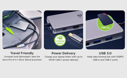 IOGEAR USB-C Triple Display Dock Station - 4K 60Hz - 2 HDMI - 1 DisplayPort - 2 USB 2-2 USB 3 - Ethernet - 3.5mm Audio - USB-C 100W PD - MacBook Pro/Air Thunderbolt 3 - Type C Laptop - GUD3C4K3P