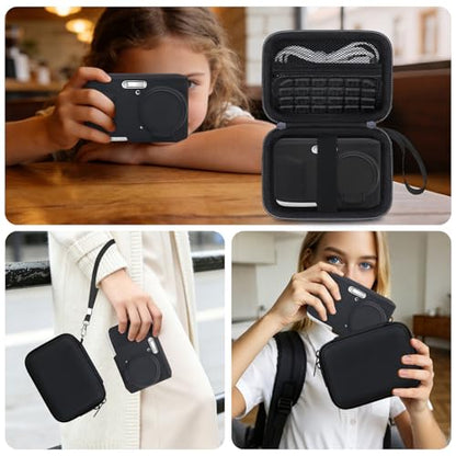 Case for Kodak PIXPRO FZ45 Digital Camera (Hard Case + Soft Silicone Cover) | Kodak PIXPRO FZ45 Digital Camera Hard Carrying Case and Soft Silicone Protective Case with Removable Lens Cover, Black - color: Black