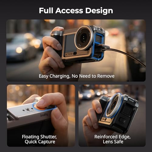 SMALLRIG Street Grip Kit for DJI Osmo Action 6, Aluminum Cage with Cold Shoe, Shoulder Strap, Lens Protection Ring, Protective Frame with 1/4"-20 Locating Holes, for Street Photography - 5891 - style: All-in-One Street Grip Kit