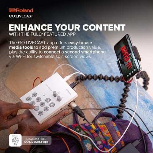 Roland GO:LIVECAST | Livestreaming Studio for Smartphones | Companion App | Intuitive, Hands-On Controls | Easy-To-Use Media Tools | Ideal for Content Creators | Stream via YouTube, Twitch & More