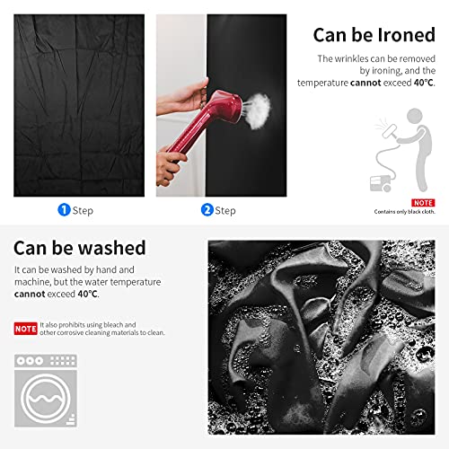 NEEWER 10 x 12FT / 3 x 3.6M PRO Photo Studio Premium Polyester Collapsible Backdrop Background for Photography, Video and Television (Backdrop ONLY) - Black - color: Black, size: 10 x 12 ft