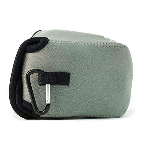 MegaGear ''Ultra Light'' Neoprene Camera Case Bag with Carabiner for Canon PowerShot SX540 HS, SX530 HS, Canon PowerShot SX420 is, SX410 is Digital Cameras (Grey) (MG507), PU Leather - color: Grey