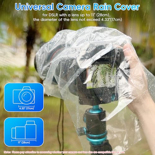 2 Pack Camera Rain Cover Clear Sleeve Protector for Sony A7RVI A7R V A7 IV A7S III II A6700 A6600 A6500 A6400 A6300 A6100 A6000 A7C Nikon Z8 Z5 Z50 Z30 Z7 Z6 II D780 D7500 D5600 D3500 P1000 Canon R6V - color: for Most Camera
