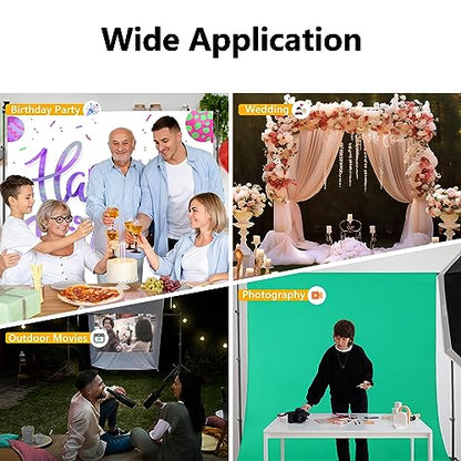 ShowMaven Green Screen Backdrop with Stand, 5x6.5ft Adjustable Photo Backdrop Stand with Flat Base, 4 Clamps and Backdrop for Meeting, Photography, Parties (5x8.5ft) - size: 5x8.5 ft