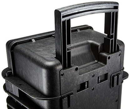 Amazon Basics Hard Protective Camera Case with Wheels, Large, Black, 22"L x 14"W x 9.8"H - size: Large