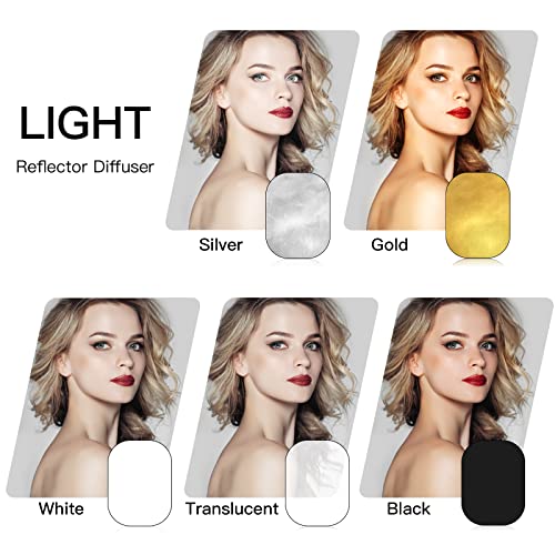 Godox 39x59”/100x150cm Chromakey Green Blue Screen Backdrop, 7-in-1 Portable Collapsible Oval Background Reflector with Holder Clip & Bag for Studio Shooting