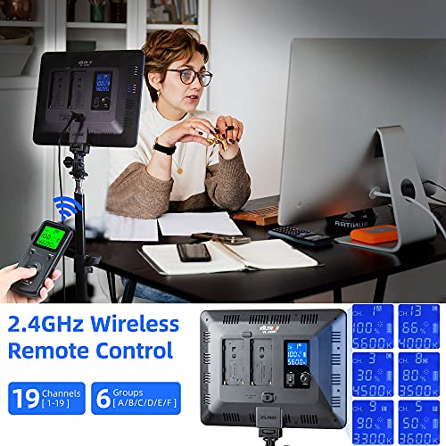 VILTROX VL-200T Bi-Color Dimmable LED Video Light with Remote Wireless Control,Ultra Thin 3300-5600K CRI95+ Studio Photography Panel for Photography TikTok YouTube Twitch Live Streaming Zoom Meeting