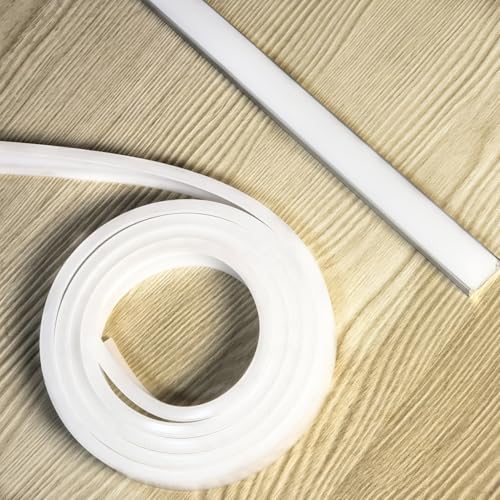 LED Strip Pre-Drilled U Channel Diffuser 6-Pack 3.28FT,Surface Mounted Tape Light Aluminum Track with Continuous Silicone Cover. Flush Installed Low Profile (Silver, 6X3.3FT) - color: Silver, size: 6X3.3FT