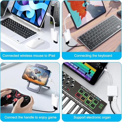 Lightning to USB 3 Camera Adapter, 2-in-1 [Apple MFi Certified] Lightning Male to USB 3.0 Female OTG Adapter with PD Charging Port for iPhone iPad,Mouse,Keyboard,Hub,Midi Port Adaptador Connector