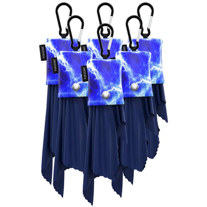 Microfiber Cloth & Glasses Wipes (6 Pack) Lens & Glasses Cleaning Cloth - Eyeglass Cleaner - Camera Lenses & Gadget Delicate Screens - Blue - color: Blue Lightning, size: 6 Pack