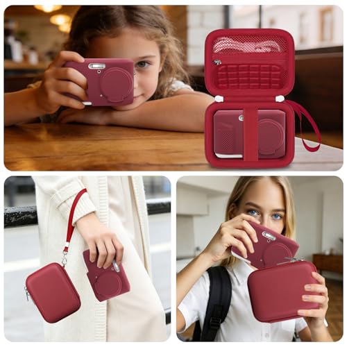 Case for Kodak PIXPRO FZ45 Digital Camera (Hard Case + Soft Silicone Cover) | Kodak PIXPRO FZ45 Digital Camera Hard Carrying Case and Soft Silicone Protective Case with Removable Lens Cover, Red - color: Red