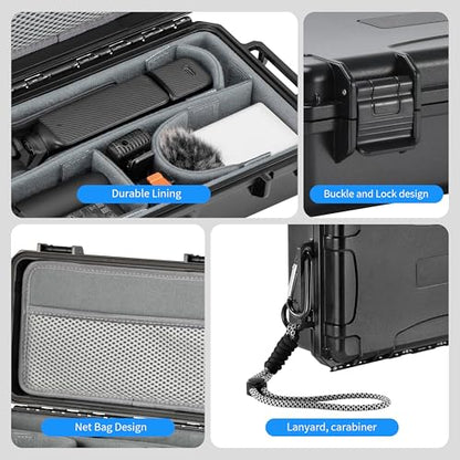 Carrying Travel Hard Case for Insta360 Luna Ultra For DJI Osmo Pocket 4 3 Creator Combo/For Xtra Muse Accessories DIY Waterproof Carrying Bag Vlogging (Case Only)