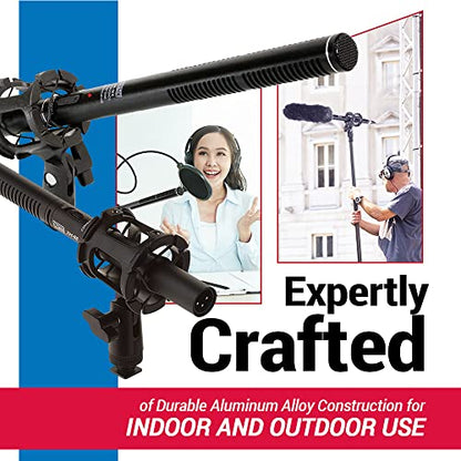 VidPro XM-55 13-Piece Professional Video & Broadcast Unidirectional Condenser Shotgun Microphone Kit - Complete Set Includes 2 Mounts Adapters Cables and More Perfect for Indoor and Outdoor Recording - style: XM-55