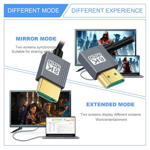 Cable HDMI 2.1 Male to HDMI Male 8K 60hz Stretch Coiled Cable Right Angled 90 Degree for HDTV Computer Laptop Monitor - style: HDMIRight Angled