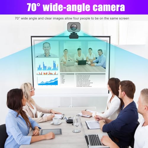 4K Webcam, PDAF Autofocus Auto Light Correction USB Computer Camera with Noise Cancellation Mic Privacy Cover for Video Conference Live Streaming