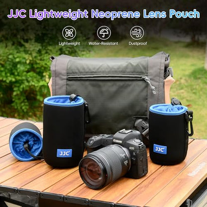 JJC Drawstring Neoprene Camera Lens Pouch Case, Protective Lens Bag for Mirrorless Lenses Up to 3.5 x 6.7 (D X H) for Canon EF 24-70mm f/2.8L Canon EF 85mm f/1.2L II Sigma 70-300mm F4-5.6 and More - size: XL (3.5" x 6.7")