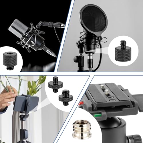 JJUNW 6Pcs Tripod Adapter, Camera Screw Adapter, Stand Adapters Threaded Converter Tripods Mount Adapters, Tripod Accessories for Camera, Mount, Monitor and Light Stand