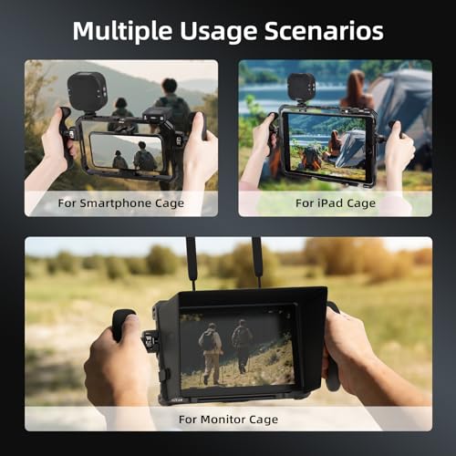 Nitze Side Handle Kit with 1/4" Screw and Retractable Locating Pins, 360° Adjustable Left and Right Side Handles for Smartphone/iPad/Monitor/Camera Cages - PA32D