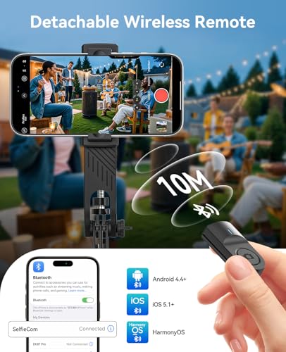 ORICO 75" Phone Tripod & Selfie Stick - 360° Rotatable Phone Holder for Multi-Angle Shooting, Wireless Remote, Extendable Stand for iPhone, Android, Camera, GoPro, Travel, Vlog, Recording - SPM190 - size: 75''
