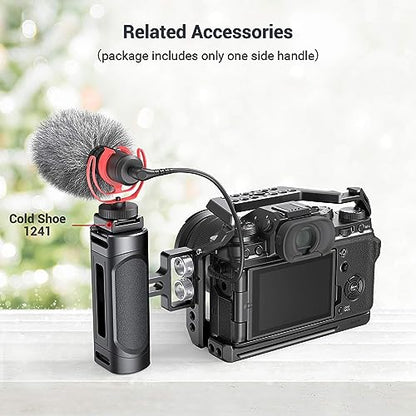 SMALLRIG Mini Side Handle Handgrip with Dual 1/4"-20 Screw Mount for Mirrorless Digital Camera DSLR Camera Small Camera Cage Built-in Wrench, Up and Down Adjustable - 2916 - style: 1/4"-20 Screws