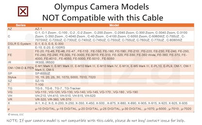 ienza USB Data File Picture Transfer Charger Charging Wire Cord Cable CB-USB5 USB6 USB8 for Olympus Tough TG-830 TG-630 TG-860 TG-870 & Select Stylus (See Product Details & Pictures Before Buying)