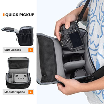 TARION Compact Camera Messenger Bag - 4L Small DSLR Crossbody Sling Case with Tripod Straps Waterproof Raincover for Street Photography - TSB-S - size: TSB-S (4 Liters)