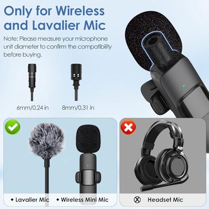 9 Pcs Mini Wireless Foam Microphone, Lavalier Microphone Sponge Mini Foam Cover Set to Reduce Plosive and Better Highlight the Vocals, Washable and Windproof Wind Screen - size: Windscreen 9PC