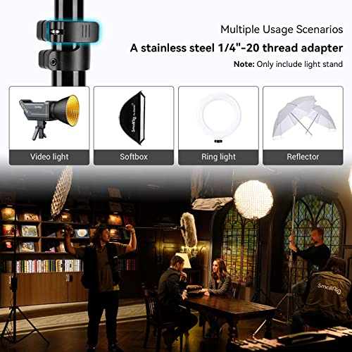 SMALLRIG Photography Light Stand 110"/9.2ft/280cm, Air-Cushioned Aluminum Photo Video Tripod Stand with 1/4" Screw for Softbox, Studio Light, Reflector and Ring Light, Max Load 8kg, RA-S280 - size: 9.2ft (Stand Only)