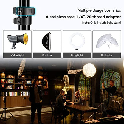 SMALLRIG Photography Light Stand 110"/9.2ft/280cm, Air-Cushioned Aluminum Photo Video Tripod Stand with 1/4" Screw for Softbox, Studio Light, Reflector and Ring Light, Max Load 8kg, RA-S280 - size: 9.2ft (Stand Only)