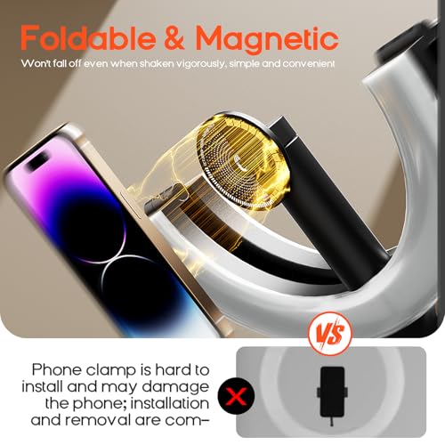 10" Magnetic Ring Light Overhead Camera Phone Mount, XINBAOHONG LED Selfie Light with Stand and Phone Holder, Rechargeable Desk Light for Video Recording（Standing）