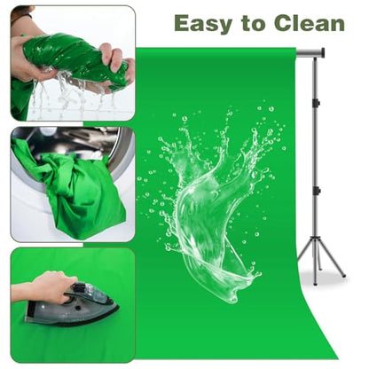 10X12ft Green Screen Backdrop for Photography | Chromakey Polyester Foldable Greenscreen Background,Green Screen Fabric for Streaming, Photography,Video Editing, Podcasting