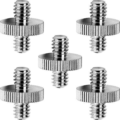 Anwenk Standard 1/4"-20 Male to 1/4"-20 Male Threaded Tripod Screw Adapter Standard Tripod Mounting Thread Camera Screw Adapter Converter, Precision Made (5 Pack)