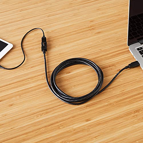 Amazon Basics USB-A 2.0 Extension Cable, Male to Female, 480Mbps Transfer Speed, 6.5 Foot, Black - size: 6.5 Feet, style: 1-Pack