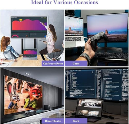 WAVLINK HDMI Splitter Extended Display for Dual Monitor, USB A or USB-C to Dual HDMI Adapter, Multi-Monitor Display 3 Separate Screens for Windows and macOS,4K30Hz,1080p@60Hz