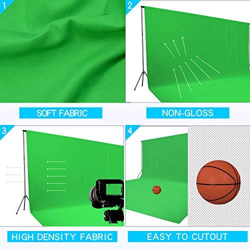 ISSUNTEX 6X9 ft Background Muslin Backdrop, Photo Studio, Collapsible High Density Screen for Video Photography and Television-Green - color: Green, size: 6X9 ft