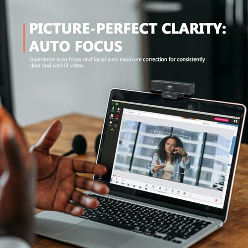 COOLPO Desk Mate - Hybrid HDR Streaming Webcam with AutoFocus & Tracking, HD 1080p Noise Reduction, Software Control for Google Gemini