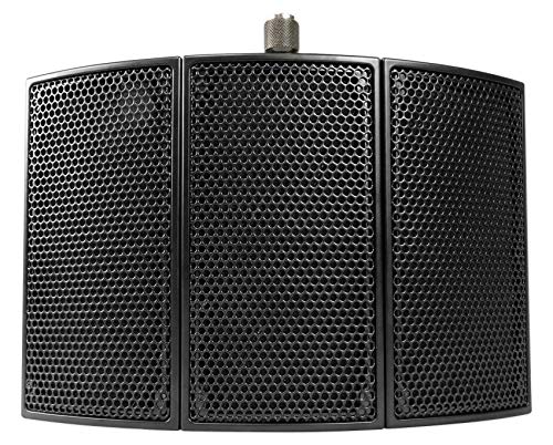 Rockville RMF1 Bundle: RockShield 1 Studio Microphone Isolation Shield with Sound Dampening Foam, R-Shock Black Metal Shock Mount for Recording Applications, 2-items