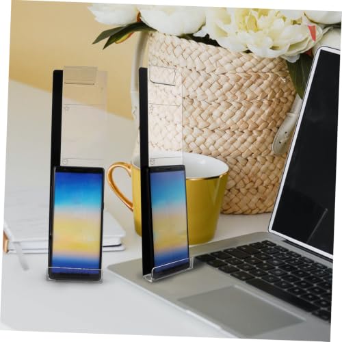DOITOOL 2pcs Transparent Phone Holders and Memo Boards Multi-Functional Monitor Accessory for Use Convenient Message Boards to Keep Memos Organized and Hands Viewing