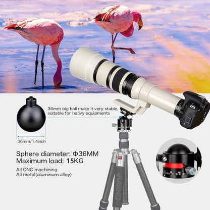 Koolehaoda Low Profile Ball Head, Panorama Tripod Head Arca Swiss QR Plate | Φ36mm 360° Metal Panorama, 1/4" Screw Arca Swiss Quick Release Plate, DSLR Camera Tripod Monopod, Max Load 33lbs / 15kg - color: 36mm Ball Head