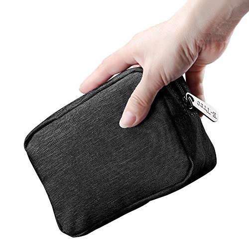 E-Tree Cute Small Pouch, Makeup Cosmetic Bag,Make up Bag for Purse,Toiletry Zipper Pouch,Tech Bag,Electronic Organizer Travel Case,Storage Pouches for Organization Black - color: Black, style: Travel Makeup Bag