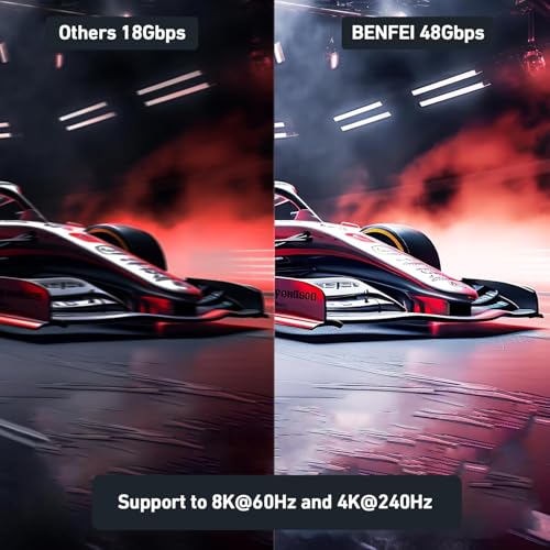 BENFEI 8K HDMI to HDMI 33ft /10M Cable,Ultra High Speed HDMI Cable 4K@240Hz/165Hz/144Hz/120Hz, 8K@60Hz, 33 Feet, 48Gbps, Ultra HD eARC HDR 10+ HDCP 2.3 Dolby Vision VRR for TV/PS5/PS4/ Xbox-Serie X