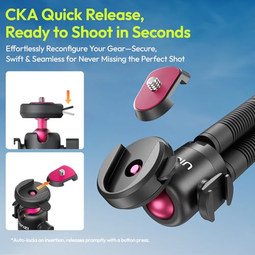ULANZI MT-91 Flexible Octopus Tripod for Phone, GoPro&Camera, 3‑in‑1 Mini Tripod w Bluetooth Remote, CKA Quick Release w 1/4 Screw, GoPro Adapter, Phone Holder for Vlogging, Selfies, Video Recording