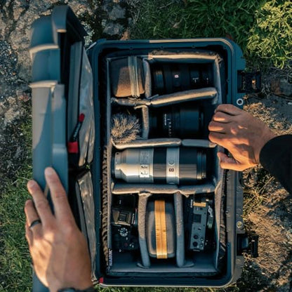 NANUK 935 Pro Photo Kit – Waterproof Travel Camera Hard Case with Padded Dividers and Wheels, 22” x 14” x 9” - Dustproof and Impact Resistant, Airline Carry-On Approved – Graphite | IP67 Waterproof, Padded Dividers and Lid Organizer, Heavy-Duty Wheels and