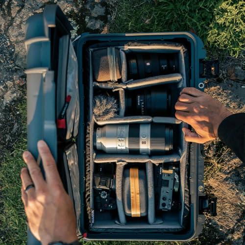 NANUK 935 Pro Photo Kit – Waterproof Travel Camera Hard Case with Padded Dividers and Wheels, 22” x 14” x 9” - Dustproof and Impact Resistant, Airline Carry-On Approved – Graphite | IP67 Waterproof, Padded Dividers and Lid Organizer, Heavy-Duty Wheels and