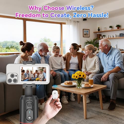 Vlog Selfie Monitor Screen Pro, Built-in Speaker and 360° Auto Face Tracking Tripod, Magnetic Phone Vlog Selfie Monitor Screen 4K 60fps, Magnetic Vlogging Kit for iPhone/Android