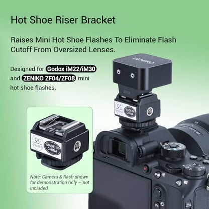 Flash hot Shoe C-N2 Hot Shoe Riser, hot Shoe Converter to Flash hot Shoe Base, Universal and Compatible with zeniko ZF04 ZF08 Ulanzi F12 Godox im20 im30 and telephoto Lens