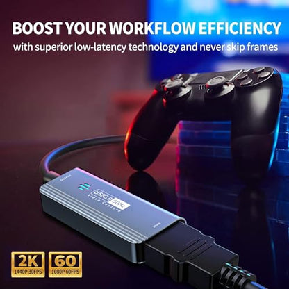 Papeaso Video Capture Card, 4K HDMI to USB/USB C 3.0 Capture Card, 1080P 60FPS Video Capture Device, for Streaming, Teaching,Gaming, Video conferencing or Live Broadcasting - color: Grey-A/C